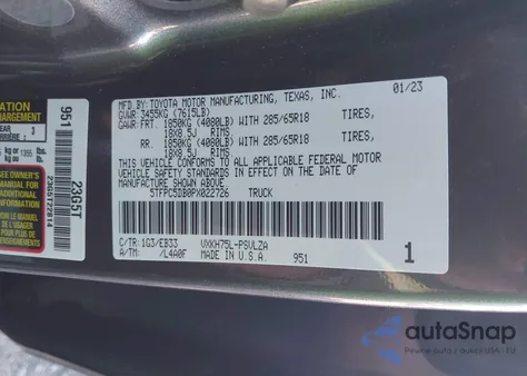 2023 Toyota Tundra Hybrid Trd Pro from USA, damaged, VIN 5TFPC5DB0PX022726